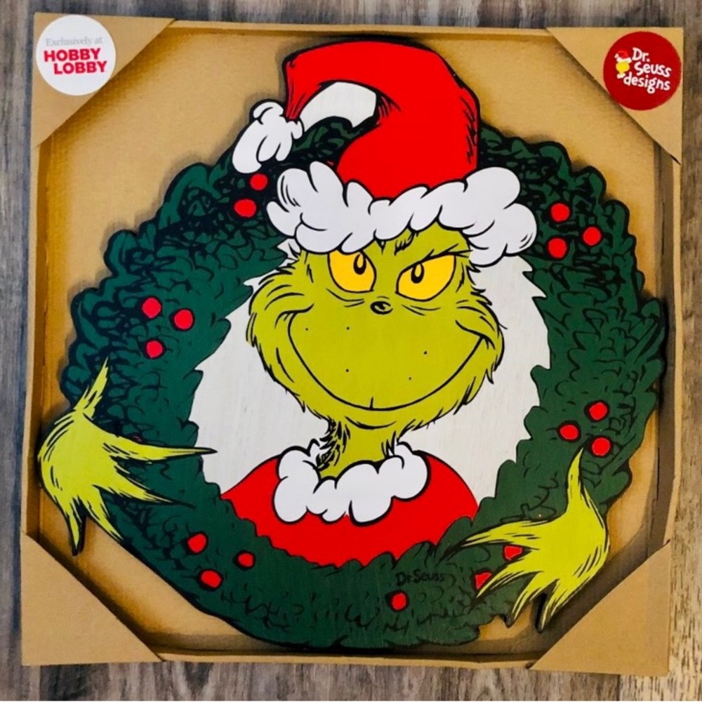The grinch stole Christmas hanging wall sign